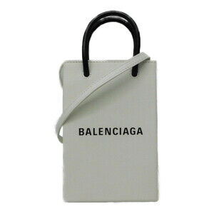 BALENCIAGA Shoulder Bag Crossbody Leather Logo White